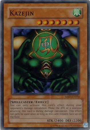 Effect Monster, Metal Raiders, Spellcaster, Super Rare, Unlimited, Wind Kazejin [MRD-EN026] Super Rare - Trading Card World