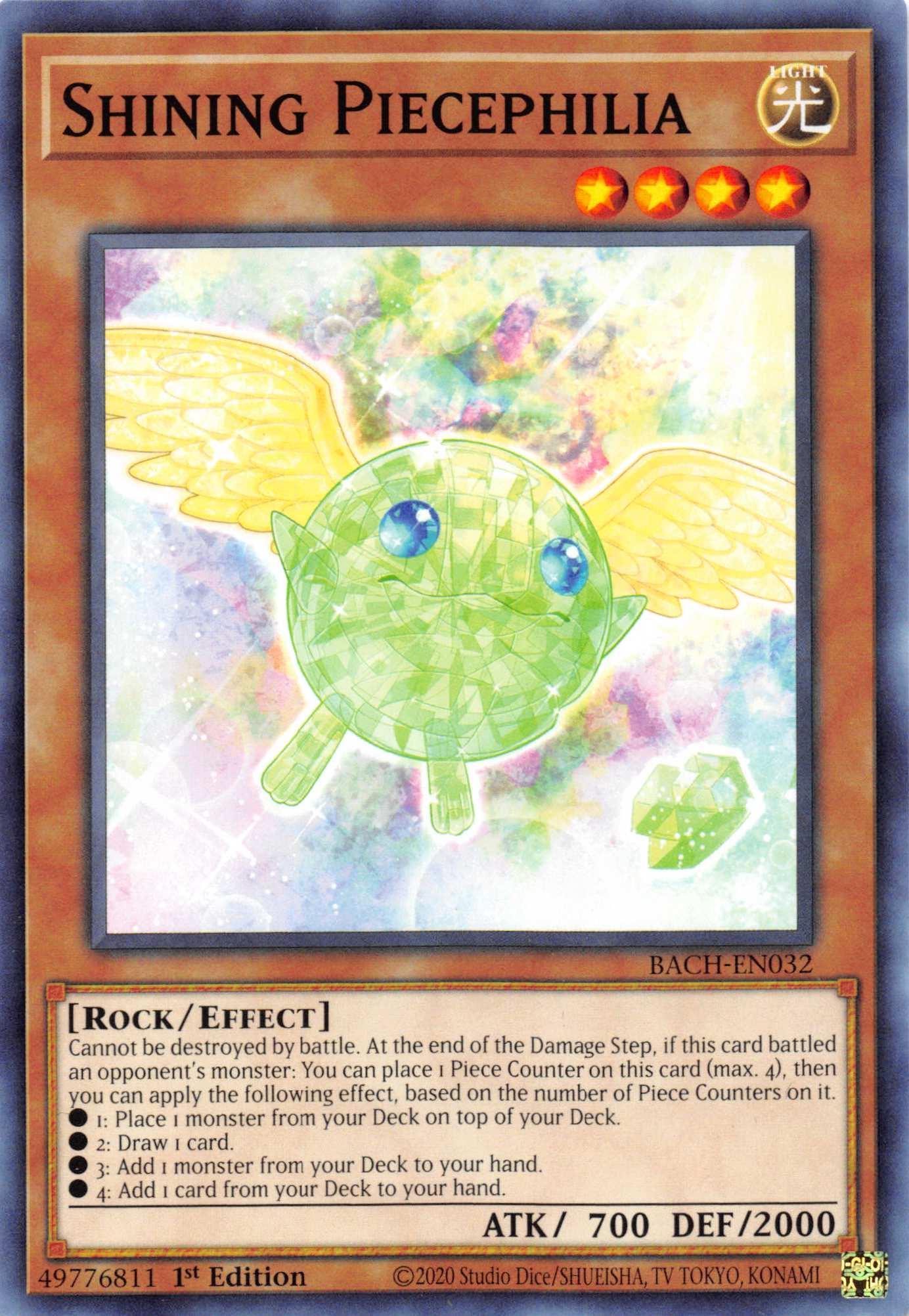 1st Edition, Battle of Chaos, Common, Effect Monster, Light, Rock Shining Piecephilia [BACH-EN032] Common - Trading Card World