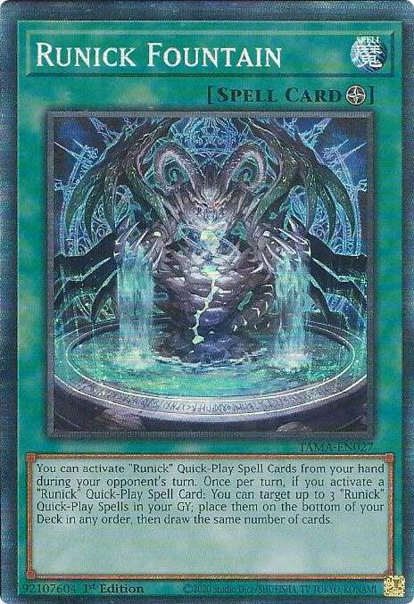 1st Edition, Collector's Rare, Field Spell, Spell, Tactical Masters Runick Fountain [TAMA-EN027] Collector's Rare - Trading Card World