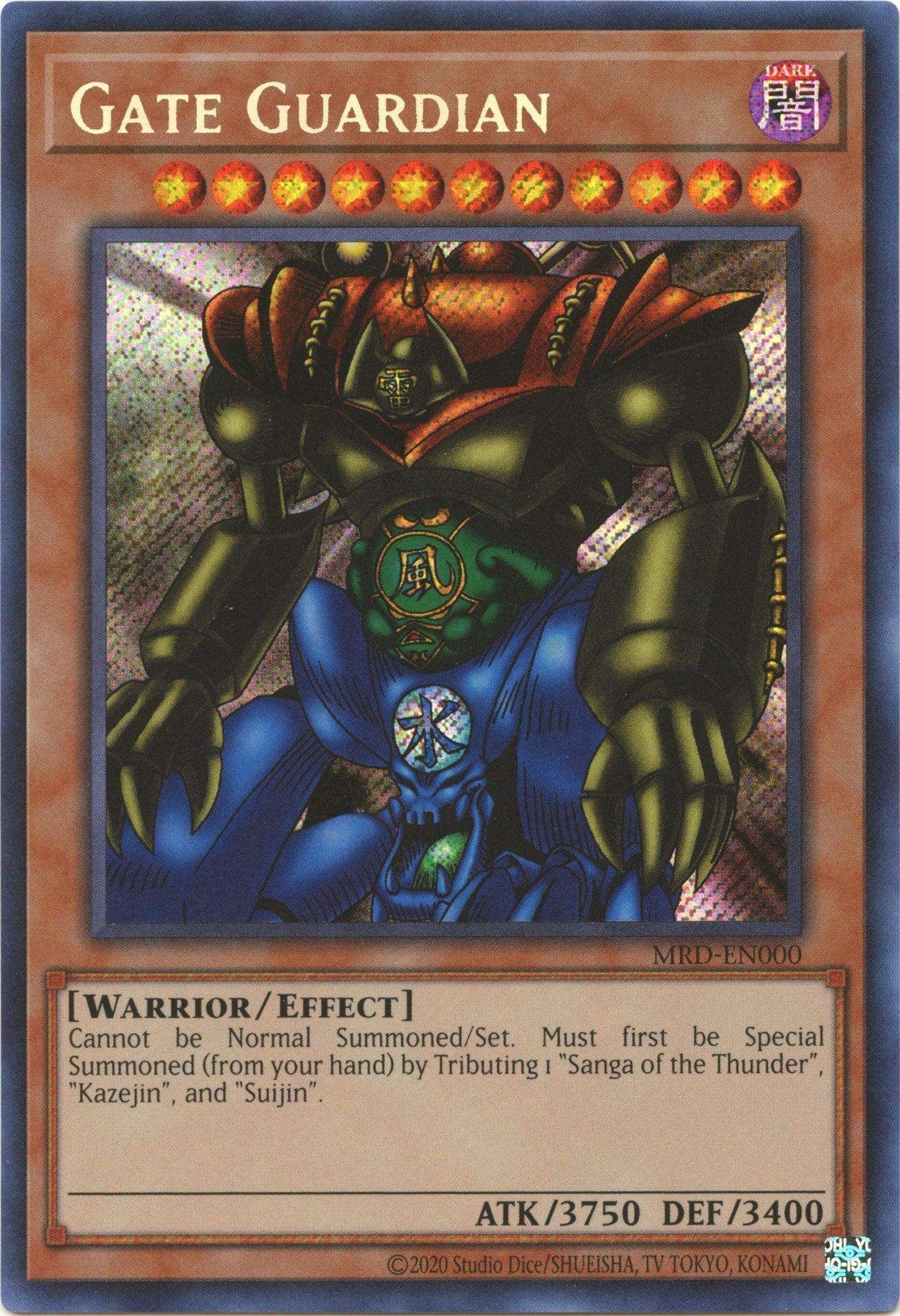 Dark, Effect Monster, Metal Raiders (25th Anniversary Edition), Secret Rare, Unlimited, Warrior Gate Guardian (25th Anniversary) [MRD-EN000] Secret Rare - Trading Card World
