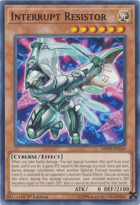 1st Edition, 2019 Gold Sarcophagus Tin Mega Pack, Common, Cyberse, Effect Monster, Light, Unlimited Interrupt Resistor [MP19-EN149] Common - Trading Card World