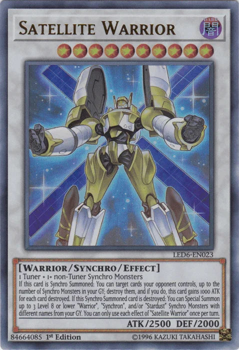 1st Edition, Dark, Legendary Duelists: Magical Hero, Synchro/Effect Monster, Ultra Rare, Unlimited, Warrior Satellite Warrior [LED6-EN023] Ultra Rare - Trading Card World
