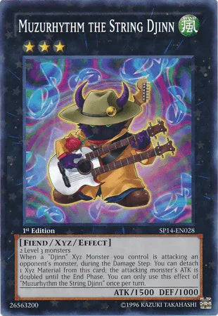 1st Edition, Fiend, Star Pack 2014, Starfoil Rare, Wind, Xyz/Effect Monster Muzurhythm the String Djinn [SP14-EN028] Starfoil Rare - Trading Card World