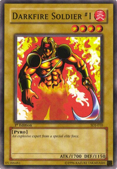1st Edition, Common, Fire, Normal Monster, Pyro, Starter Deck: Joey, Unlimited Darkfire Soldier #1 [SDJ-010] Common - Trading Card World