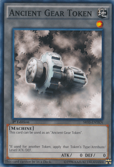 1st Edition, Common, Earth, Machine, Structure Deck: Machine Reactor, Token, Unlimited Ancient Gear Token [SR03-ENTKN] Common - Trading Card World