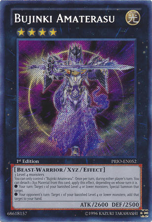 1st Edition, Beast, Light, Primal Origin, Secret Rare, Unlimited, Xyz/Effect Monster Bujinki Amaterasu [PRIO-EN052] Secret Rare - Trading Card World