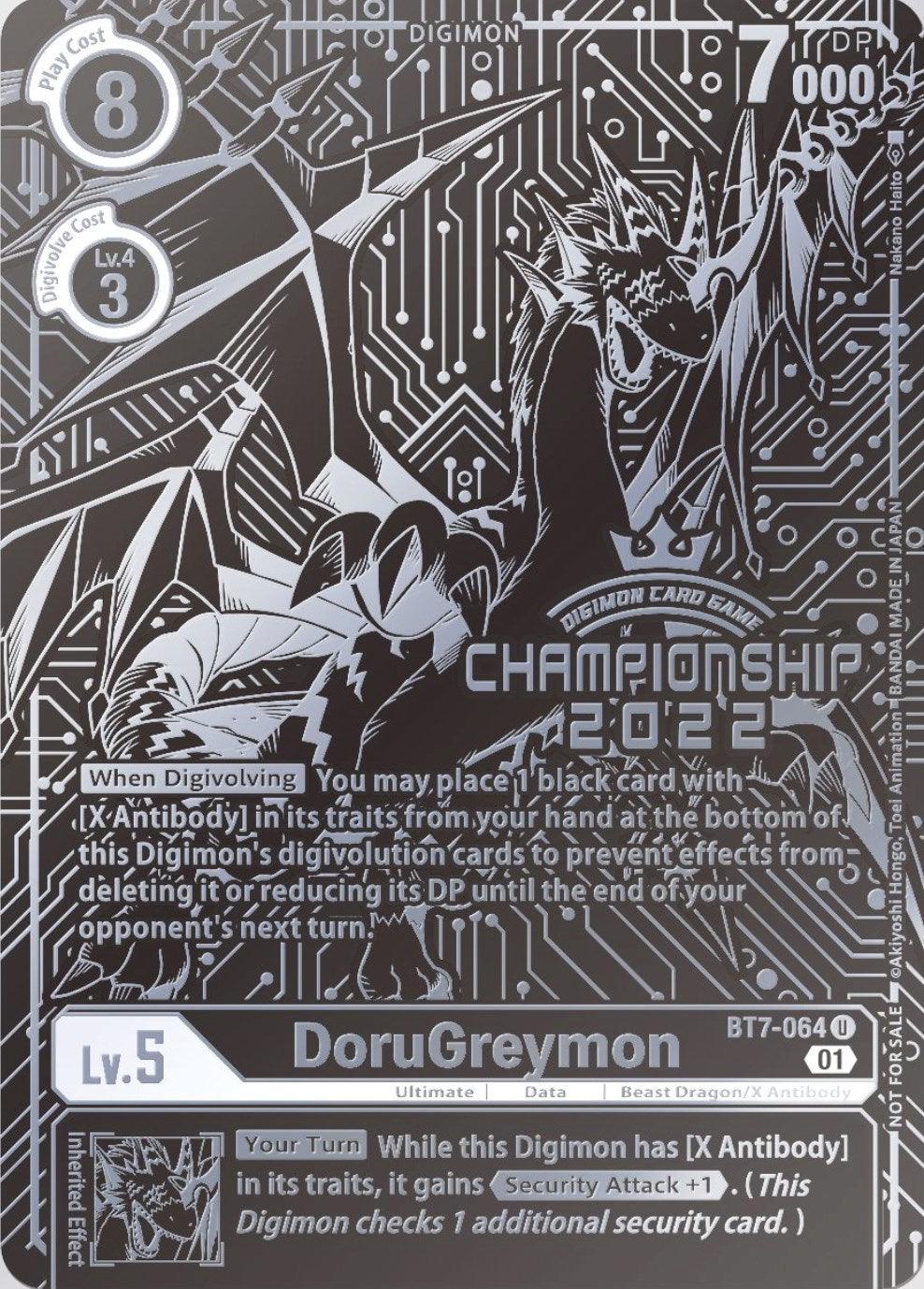 Beast Dragon/X-Antibody, Black, BT7-064, Data, Digimon, Next Adventure Promos, Promo, Ultimate DoruGreymon [BT7-064] (2022 Championship Finals 2nd Place) [Next Adventure Promos] - Trading Card World