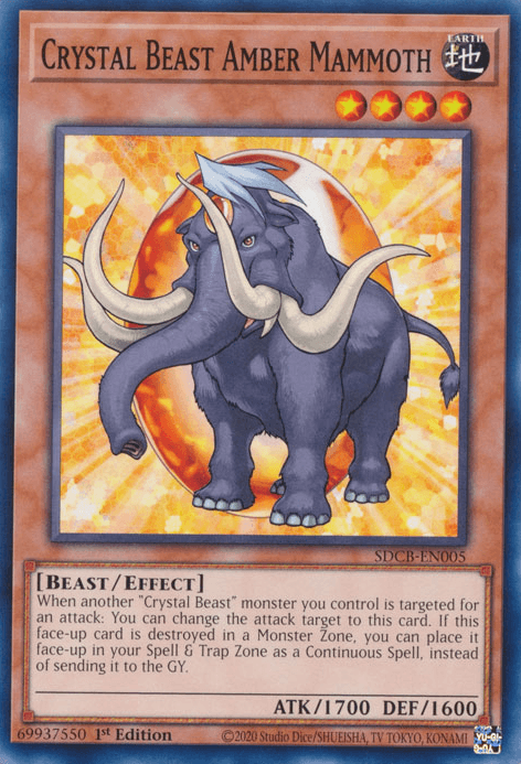 1st Edition, Beast, Common, Earth, Effect Monster, Structure Deck: Legend of the Crystal Beasts Crystal Beast Amber Mammoth [SDCB-EN005] Common - Trading Card World
