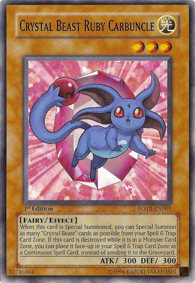 1st Edition, Common, Effect Monster, Fairy, Force of the Breaker, Light, Unlimited Crystal Beast Ruby Carbuncle [FOTB-EN001] Common - Trading Card World