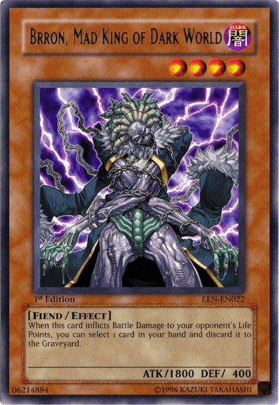 1st Edition, Dark, Effect Monster, Elemental Energy, Fiend, Rare, Unlimited Brron, Mad King of Dark World [EEN-EN022] Rare - Trading Card World