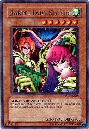 Effect Monster, Rare, Retro Pack 1, Unlimited, Wind, Winged Beast Harpie Lady Sisters [RP01-EN026] Rare - Trading Card World