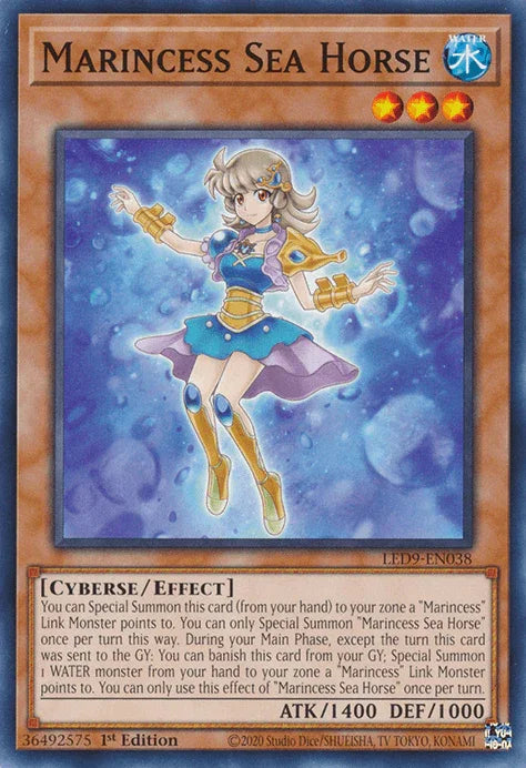 1st Edition, Common, Cyberse, Effect Monster, Legendary Duelists: Duels From the Deep, Water Marincess Sea Horse [LED9-EN038] Common - Trading Card World