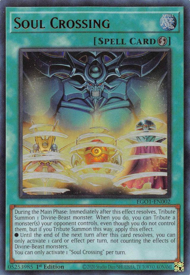 1st Edition, Egyptian God Deck: Obelisk the Tormentor, Quick-Play Spell, Spell, Ultra Rare Soul Crossing [EGO1-EN002] Ultra Rare - Trading Card World