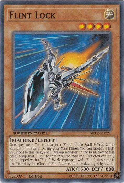 1st Edition, Common, Effect Monster, Light, Machine, Speed Duel: Trials of the Kingdom Flint Lock [SBTK-EN021] Common - Trading Card World