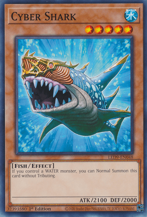 1st Edition, Common, Effect Monster, Fish, Legendary Duelists: Duels From the Deep, Water Cyber Shark [LED9-EN048] Common - Trading Card World