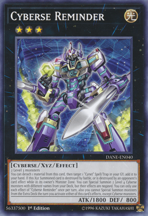 1st Edition, Common, Cyberse, Dark Neostorm, Light, Unlimited, Xyz/Effect Monster Cyberse Reminder [DANE-EN040] Common - Trading Card World