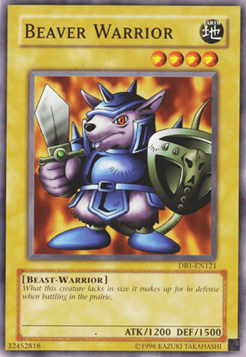 Beast-Warrior, Common, Dark Beginning 1, Earth, Normal Monster, Unlimited Beaver Warrior [DB1-EN121] Common - Trading Card World