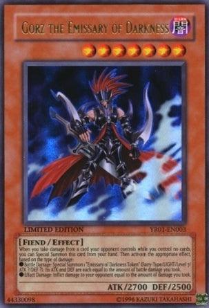 Dark, Effect Monster, Fiend, Limited, R Manga Promo, Ultra Rare Gorz the Emissary of Darkness [YR01-EN003] Ultra Rare - Trading Card World