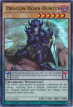 Dark, Duelist Alliance, Pendulum Monster, Ultra Rare, Unlimited, Warrior Dragon Horn Hunter [DUEA-ENSP1] Ultra Rare - Trading Card World