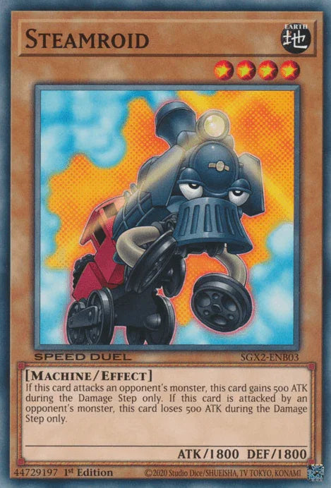 1st Edition, Common, Dark, Effect Monster, Machine, Speed Duel GX: Midterm Paradox Steamroid [SGX2-ENB03] Common - Trading Card World