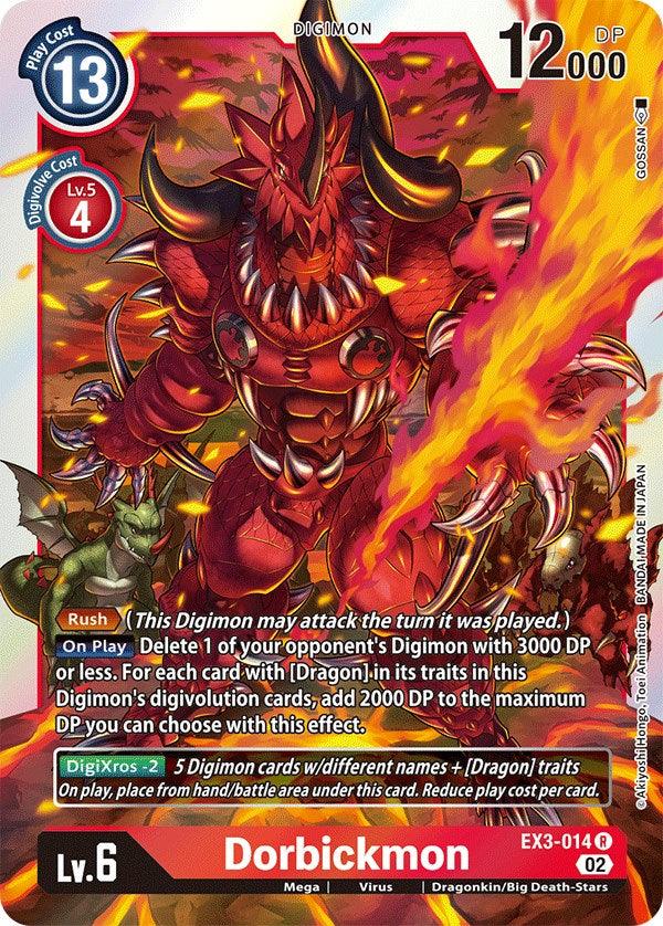 Digimon, Draconic Roar, Dragonkin/Big Death-Stars, EX3-014, Mega, Rare, Red, Virus Dorbickmon [EX3-014] [Draconic Roar] - Trading Card World