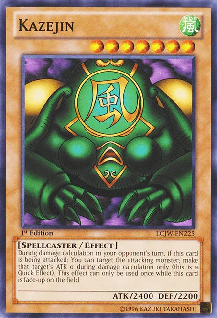 1st Edition, Common, Effect Monster, Legendary Collection 4: Joey's World, Spellcaster, Wind Kazejin [LCJW-EN225] Common - Trading Card World
