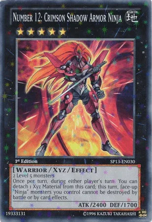1st Edition, Earth, Star Pack 2013, Starfoil Rare, Unlimited, Warrior, Xyz/Effect Monster Number 12: Crimson Shadow Armor Ninja [SP13-EN030] Starfoil Rare - Trading Card World