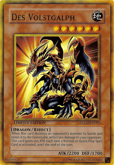 Dragon, Earth, Effect Monster, Gold Series 2009, Limited, Ultra Rare Des Volstgalph [GLD2-EN002] Ultra Rare - Trading Card World
