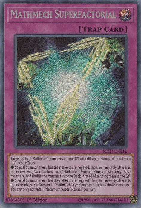 1st Edition, Mystic Fighters, Normal Trap, Secret Rare, Trap Mathmech Superfactorial [MYFI-EN012] Secret Rare - Trading Card World