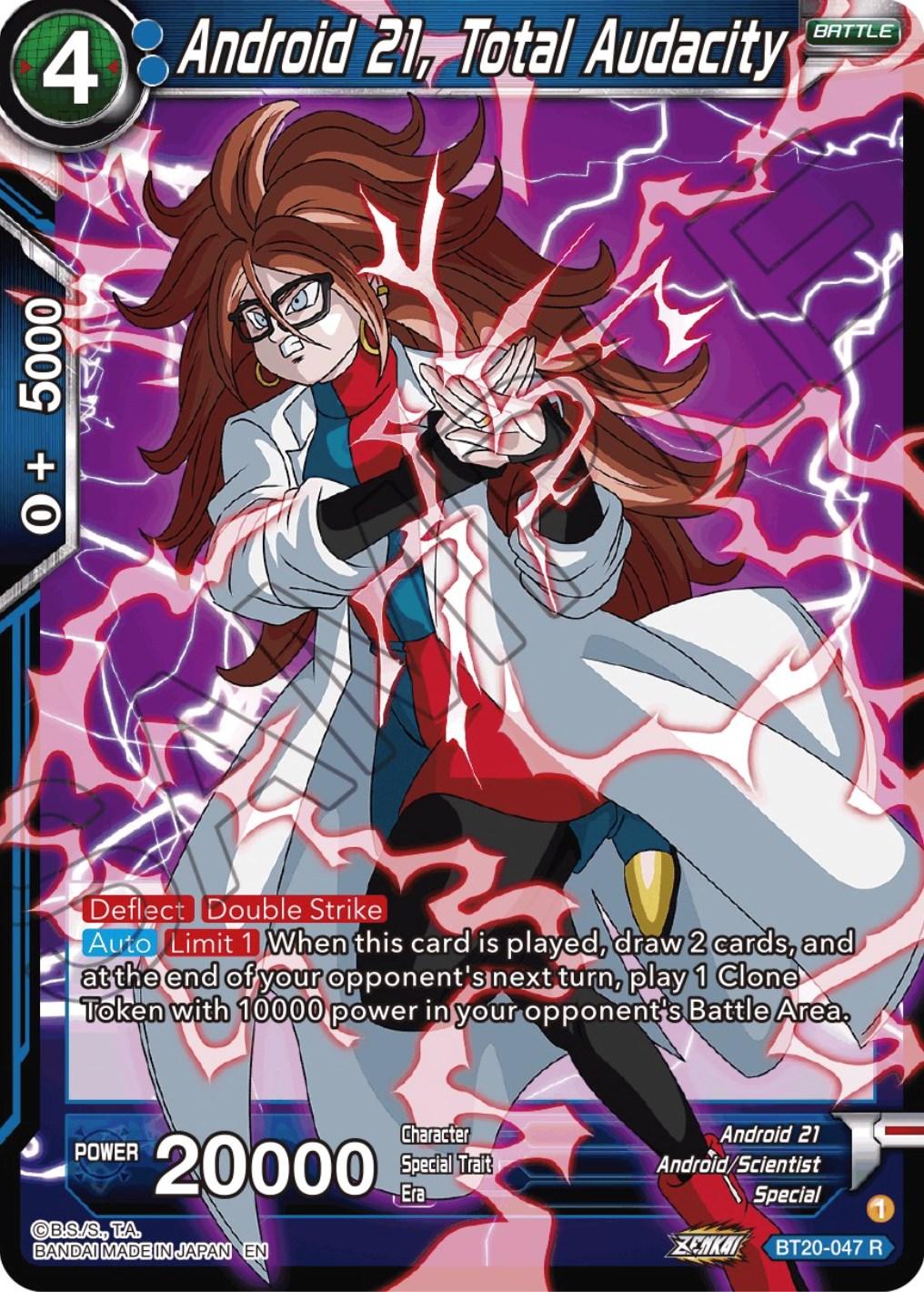 Android 21, Android/Scientist, Battle, Blue, BT20-047, Normal, Parallel Foil, Power Absorbed, Rare, Special Android 21, Total Audacity (BT20-047) [Power Absorbed] - Trading Card World