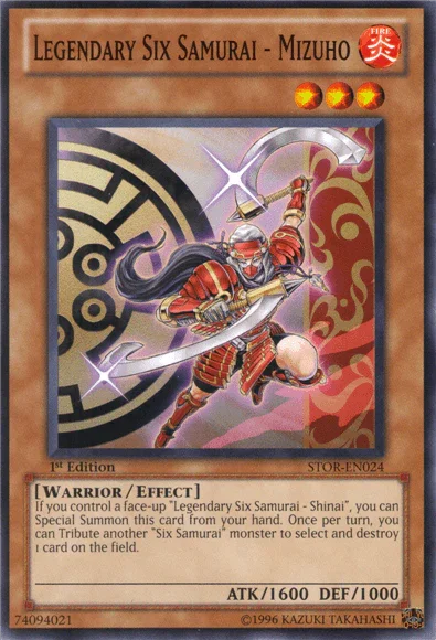 1st Edition, Common, Effect Monster, Fire, Storm of Ragnarok, Unlimited, Warrior Legendary Six Samurai - Mizuho [STOR-EN024] Common - Trading Card World