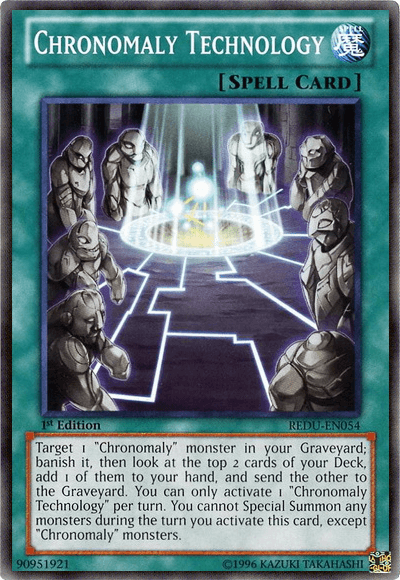 1st Edition, Common, Normal Spell, Return of the Duelist, Spell, Unlimited Chronomaly Technology [REDU-EN054] Common - Trading Card World