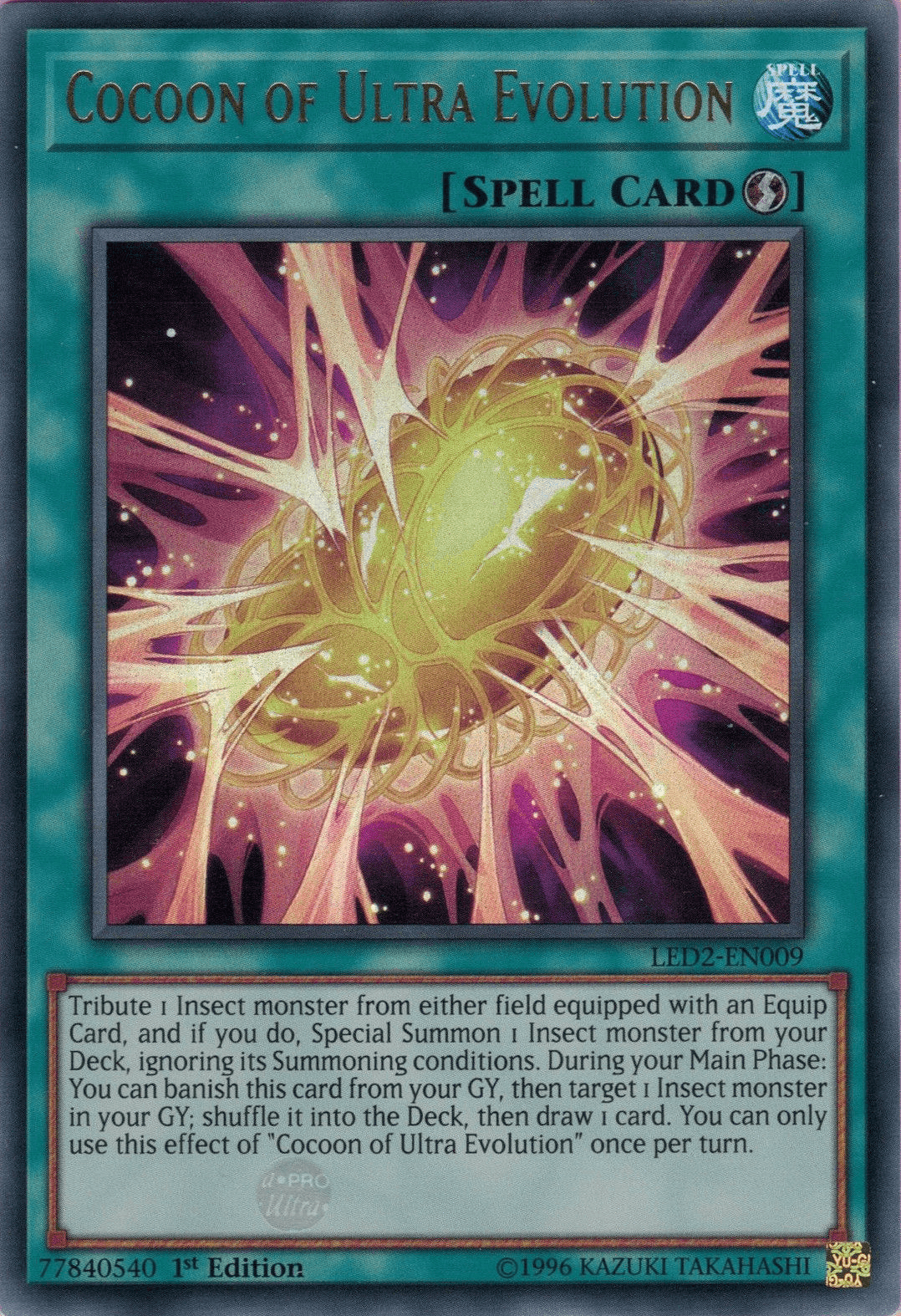 1st Edition, Legendary Duelists: Ancient Millennium, Quick Play Spell, Spell, Ultra Rare Cocoon of Ultra Evolution [LED2-EN009] Ultra Rare - Trading Card World