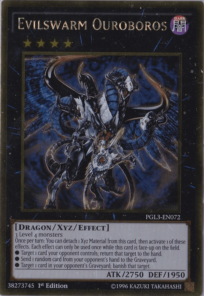 1st Edition, Dark, Dragon, Gold Rare, Premium Gold: Infinite Gold, Xyz/Effect Monster Evilswarm Ouroboros [PGL3-EN072] Gold Rare - Trading Card World