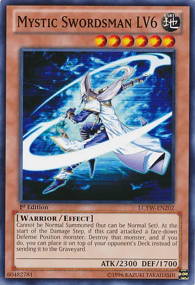 1st Edition, Common, Earth, Effect Monster, Legendary Collection 3: Yugi's World, Unlimited, Warrior Mystic Swordsman LV6 [LCYW-EN202] Common - Trading Card World