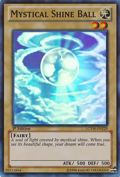 1st Edition, Fairy, Legendary Collection 3: Yugi's World, Light, Normal Monster, Super Rare, Unlimited Mystical Shine Ball [LCYW-EN229] Super Rare - Trading Card World