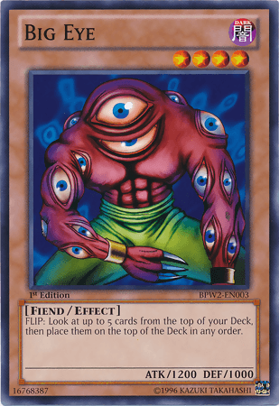 1st Edition, Battle Pack 2: War of the Giants - Round 2, Common, Dark, Effect Monster, Fiend Big Eye [BPW2-EN003] Common - Trading Card World