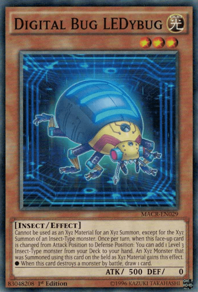 1st Edition, Common, Effect Monster, Insect, Light, Maximum Crisis, Unlimited Digital Bug LEDybug [MACR-EN029] Common - Trading Card World