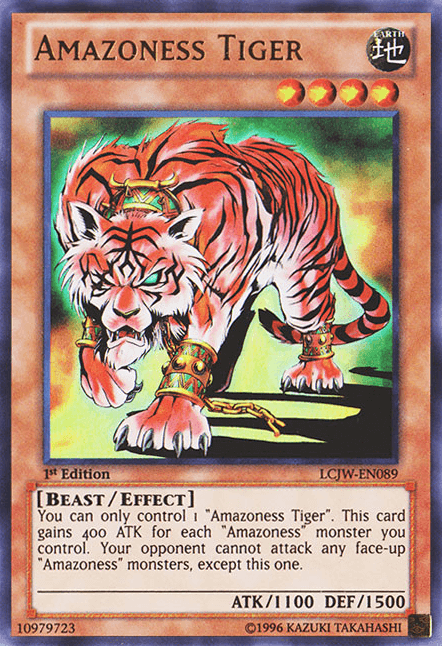 1st Edition, Beast, Earth, Effect Monster, Legendary Collection 4: Joey's World, Ultra Rare Amazoness Tiger [LCJW-EN089] Ultra Rare - Trading Card World