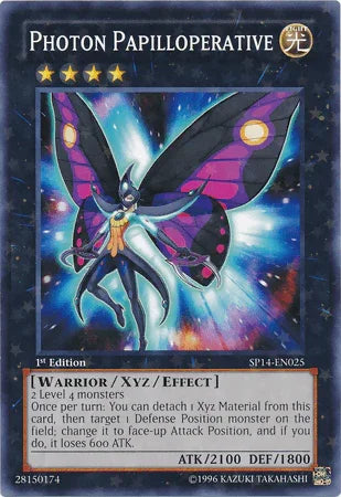 1st Edition, Light, Star Pack 2014, Starfoil Rare, Warrior, Xyz/Effect Monster Photon Papilloperative [SP14-EN025] Starfoil Rare - Trading Card World