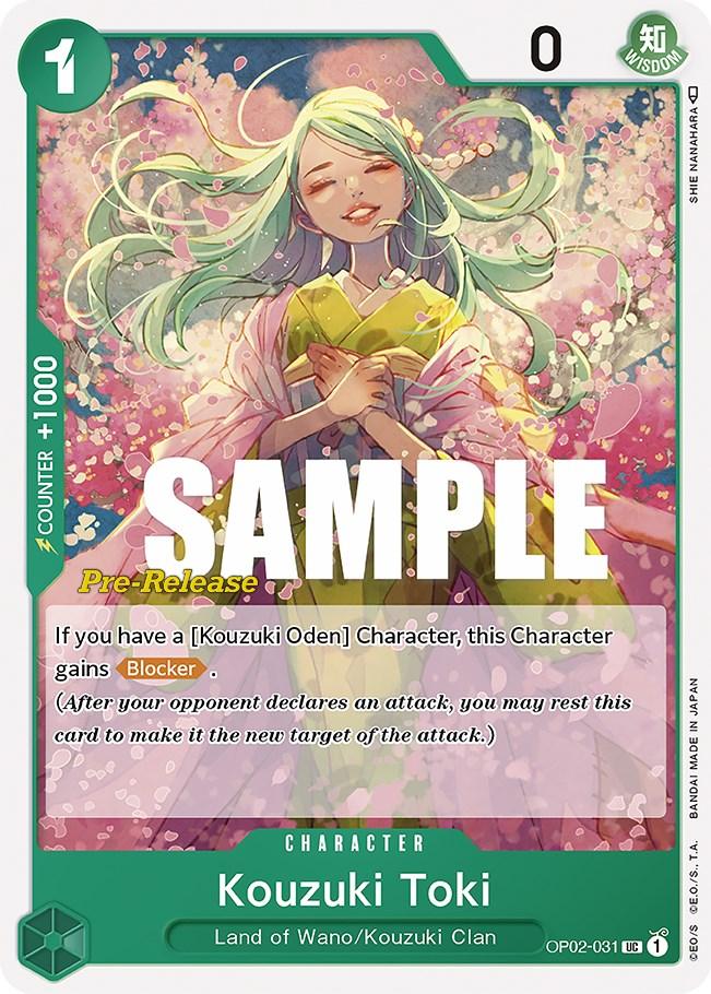Character, Kouzuki Clan, Land of Wano, Paramount War, Paramount War Pre-Release Cards, Uncommon Kouzuki Toki [Paramount War Pre-Release Cards] - Trading Card World