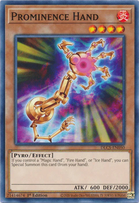 1st Edition, Common, Dragons of Legend: The Complete Series, Effect Monster, Fire, Pyro Prominence Hand [DLCS-EN050] Common - Trading Card World