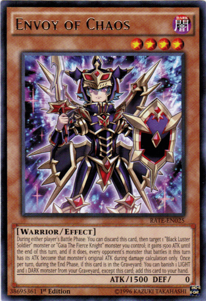 1st Edition, Dark, Effect Monster, Raging Tempest, Rare, Unlimited, Warrior Envoy of Chaos [RATE-EN025] Rare - Trading Card World