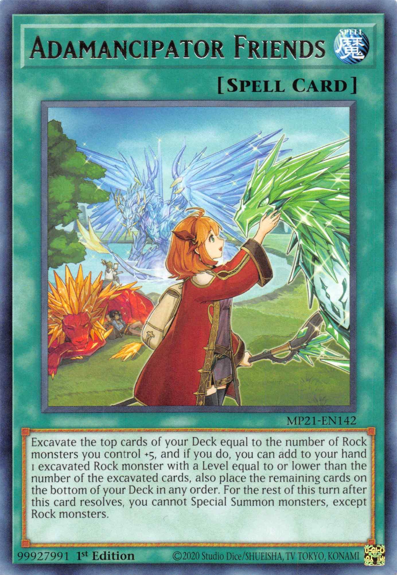 1st Edition, 2021 Tin of Ancient Battles, Normal Spell, Rare, Spell Adamancipator Friends [MP21-EN142] Rare - Trading Card World