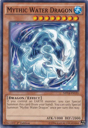 1st Edition, 2014 Mega-Tins Mega Pack, Common, Dragon, Effect Monster, Water Mythic Water Dragon [MP14-EN135] Common - Trading Card World