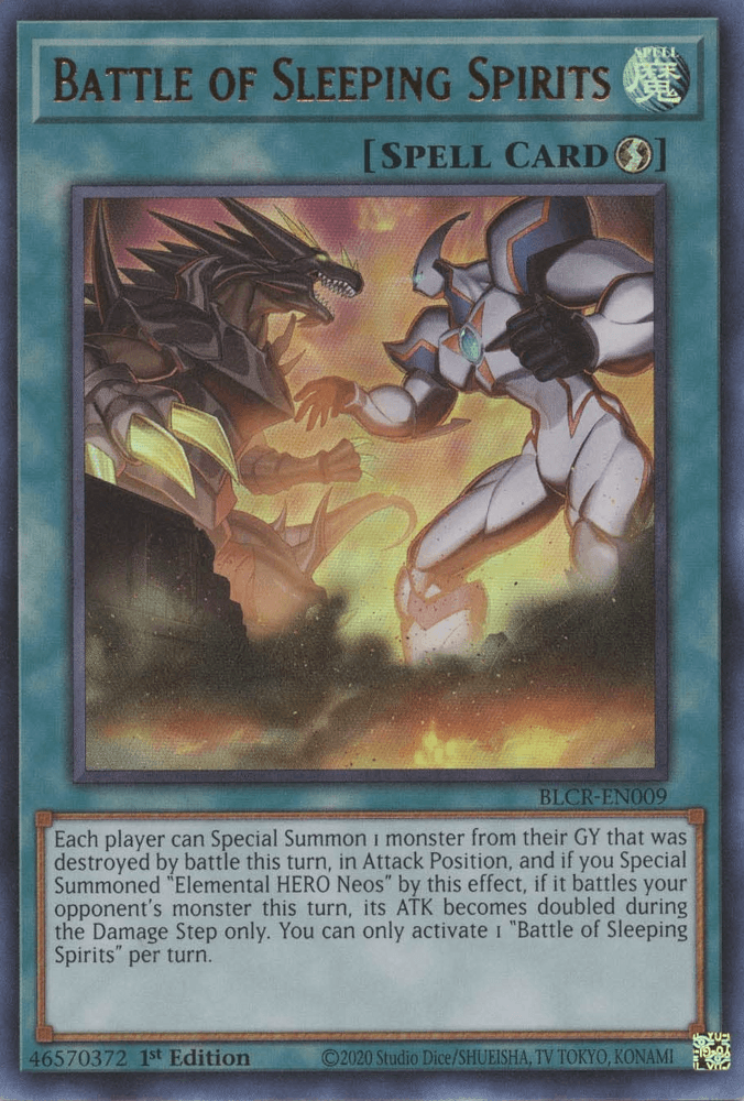 1st Edition, Battles of Legend: Crystal Revenge, Quick-Play Spell, Spell, Ultra Rare Battle of Sleeping Spirits [BLCR-EN009] Ultra Rare - Trading Card World