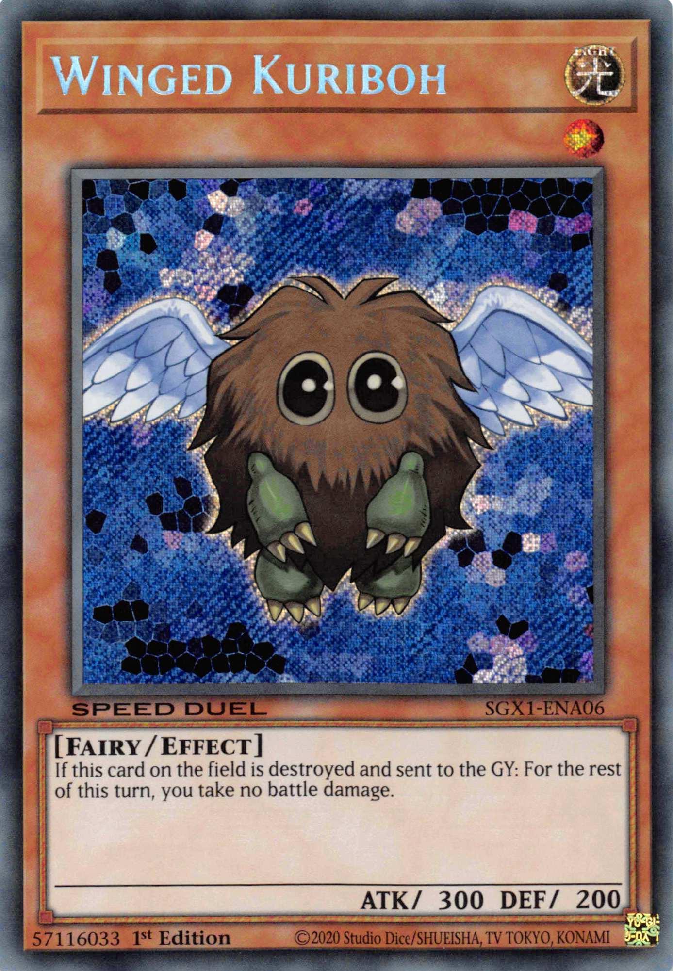 1st Edition, Effect Monster, Fairy, Light, Secret Rare, Speed Duel GX: Duel Academy Box Winged Kuriboh [SGX1-ENA06] Secret Rare - Trading Card World