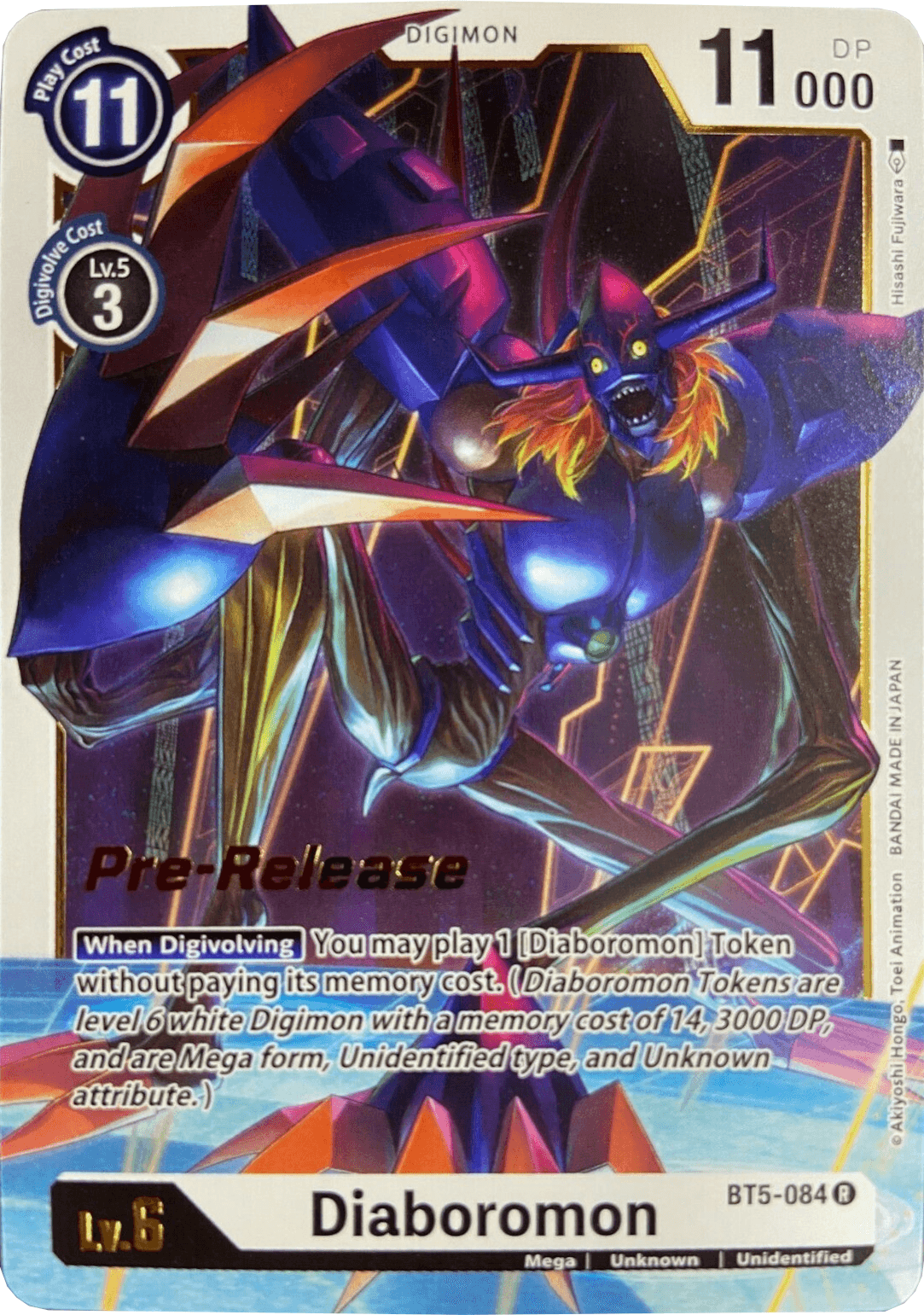 Battle of Omni Pre-Release Promos, BT5-084, Digimon, Mega, Rare, Unidentified, Unknown, White Diaboromon [BT5-084] [Battle of Omni Pre-Release Promos] - Trading Card World