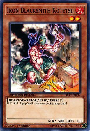 1st Edition, Beast-Warrior, Common, Fire, Flip/Effect Monster, Speed Duel: Scars of Battle Iron Blacksmith Kotetsu [SBSC-EN034] Common - Trading Card World