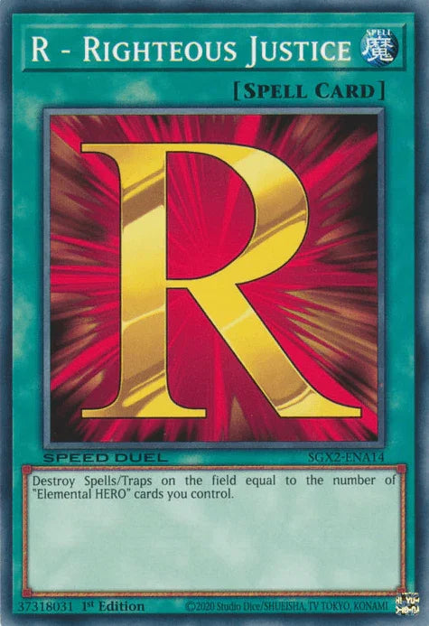 1st Edition, Common, Normal Spell, Speed Duel GX: Midterm Paradox, Spell R - Righteous Justice [SGX2-ENA14] Common - Trading Card World